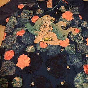 Little mermaid scrub top